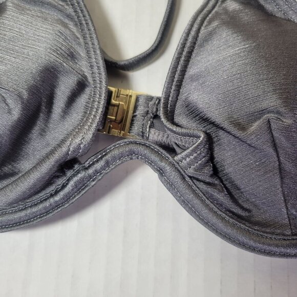 South Beach Women Grey Adjustable Underwire Bikini Top Swimwear Beach Size 8 US - Picture 2 of 9